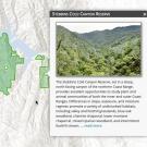 Screen shot from UC’s Impact Beyond Campus Borders interactive map that highlights a portion of the map with the label “Stebbins Cold Canyon Reserve”