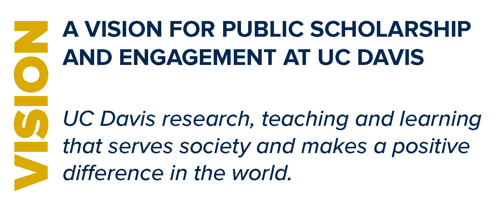 UC Davis research, teaching and learning that serves society and makes a positive difference in the world