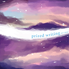 celestial purple sky with the words prized writing