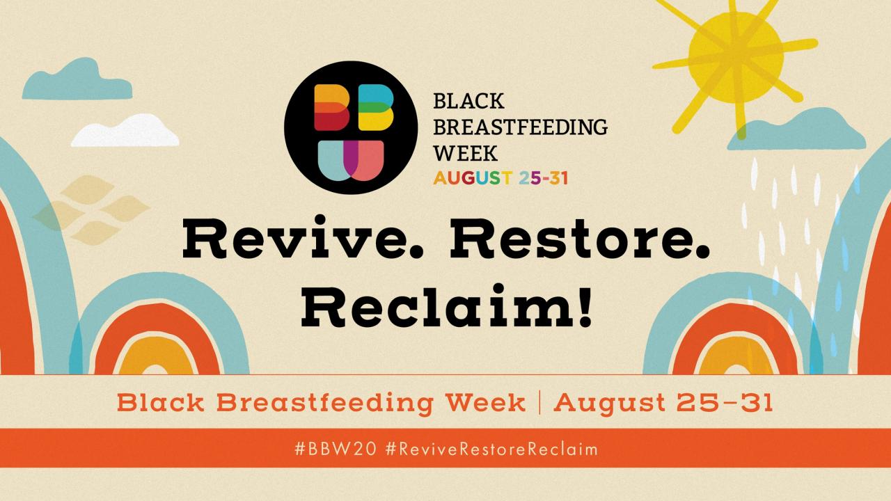 graphic that reads black breastfeeding week. Revive. Restore. Reclaim!