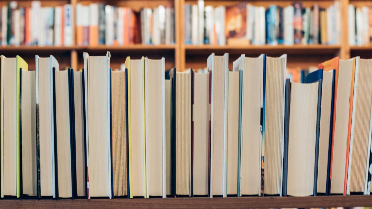 books on shelves