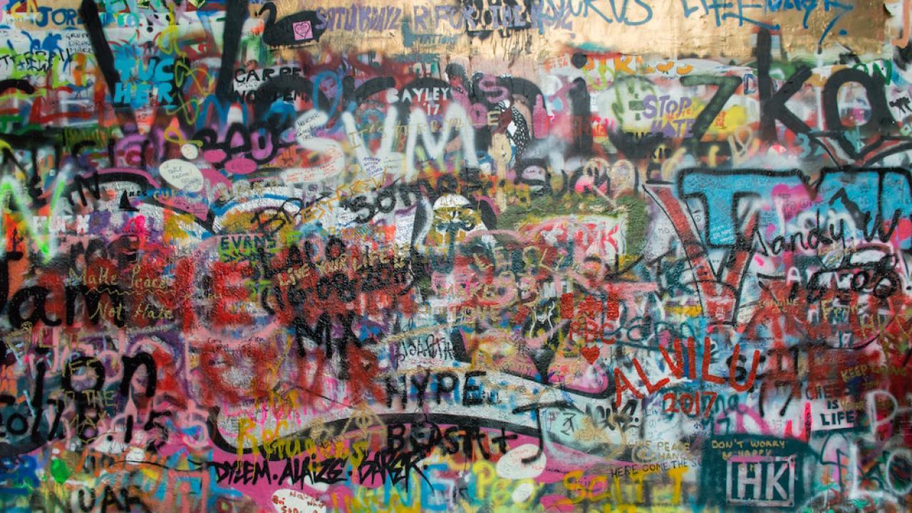 graffiti on a wall