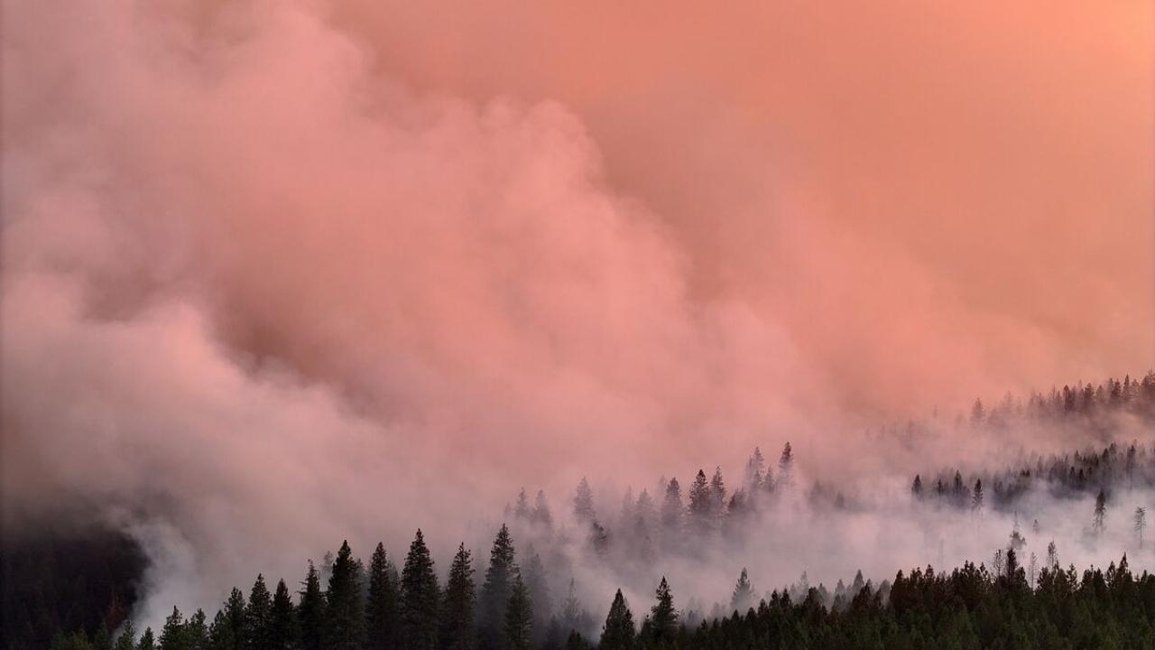 Smoke from the Park Fire on July 30.