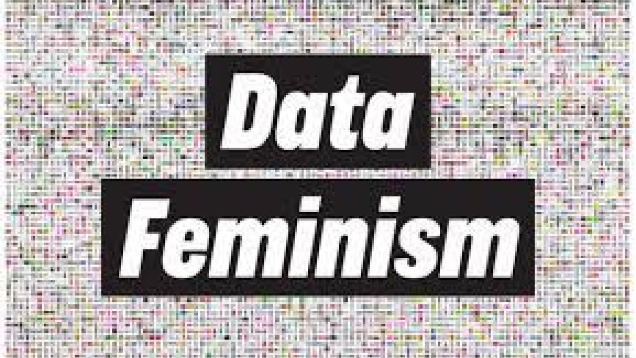 data feminism with an abstract square background