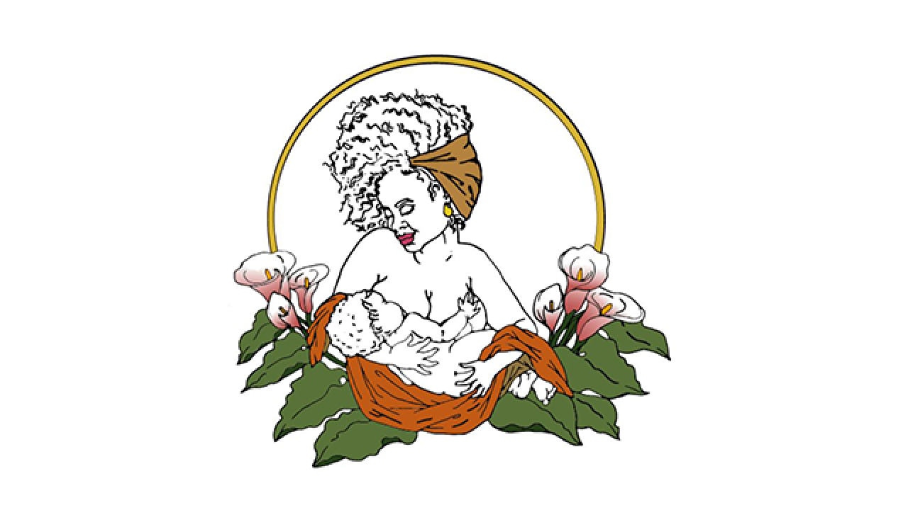 illustration of an african american woman breastfeeding