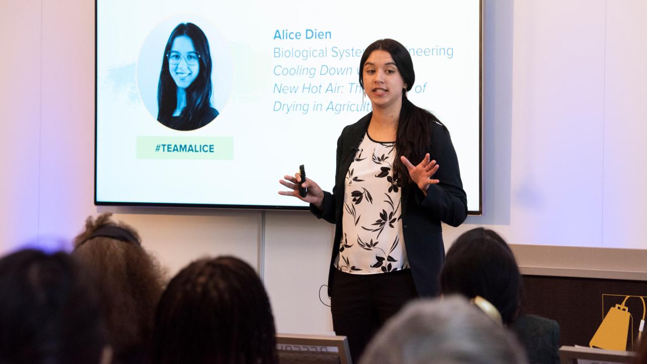 Alice Dien presents at the 2022 UC Davis Grad Slam.