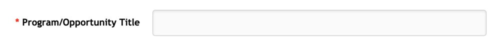 Program/Opportunity title form box