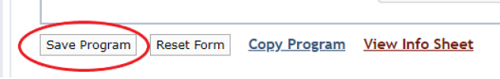 UCPE Database Save Program button