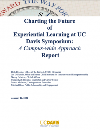 a cover of a report that reads: charting the future of experiential learning at UC Davis