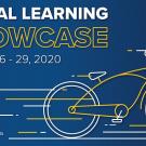 global learning showcase: October 26-29, 2020. Graphic of a bike with a globe as the front wheel