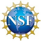 National Science Foundation logo featuring the letters NSF on top of a blue globe