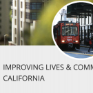 two circles and text that reads IMPROVING LIVES & COMMUNITIES ACROSS CALIFORNIA