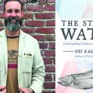 a photo of a man and a book cover, the state of water