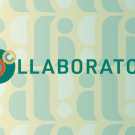Graphic of a banner with the text "Collaboratories"