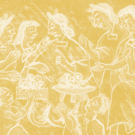 sketch illustration of a family gathered around the table enjoying a meal
