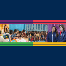 Page header graphic - Image includes multiple students engaging in global learning across the globe and locally.