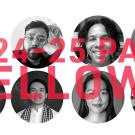 Banner of eight circular headshots in black and white with a text over the headshots that says "2024-25 PAGE FELLOWS"