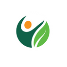 Logo of a light green leaf on the right and an orange circle on the left with a green body that makes a circular shape