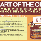 an event poster with lots of text - an icon of a type writer and title reads: The Art of the Op-Ed, Reframing Your Research for an Audience Beyond the Academy
