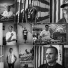 black and white photos of men and women organized in squares