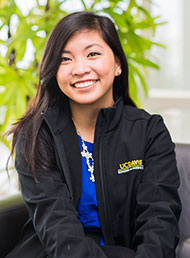 woman in a uc davis health jacket smiling 